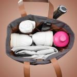 Picklefab Designer Pickleball Bags for Women | Canvas & Vegan Leather Pickle Ball Tote Bag with Cover Pockets for 4 Paddles | 12"x14"x5.5" Medium Tote Bag with Paddle Pocket & Fence Hook (Charcoal)