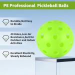 4 pcs Pickleball Balls,40 Holes Outdoor Pickleball balls,8mm Precision Drilled-Spaced Pickle ball Set-Professional Plastic Ball for Pickleballs Paddles and Indoor&Outdoor Floor Sport Court(green)