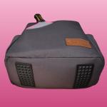 Picklefab Designer Pickleball Bags for Women | Canvas & Vegan Leather Pickle Ball Tote Bag with Cover Pockets for 4 Paddles | 12"x14"x5.5" Medium Tote Bag with Paddle Pocket & Fence Hook (Charcoal)