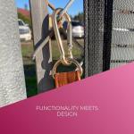 Picklefab Designer Pickleball Bags for Women | Canvas & Vegan Leather Pickle Ball Tote Bag with Cover Pockets for 4 Paddles | 12"x14"x5.5" Medium Tote Bag with Paddle Pocket & Fence Hook (Charcoal)