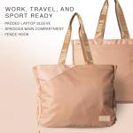 JOOLA Everyday Tote Bag - Spacious Pickleball Tote with Paddle Pocket, Padded Laptop Sleeve, & Separate Ventilated Shoe Compartment - Sports Bag for Work, Gym, & the Court - Black, White, Latte