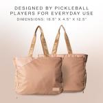 JOOLA Everyday Tote Bag - Spacious Pickleball Tote with Paddle Pocket, Padded Laptop Sleeve, & Separate Ventilated Shoe Compartment - Sports Bag for Work, Gym, & the Court - Black, White, Latte