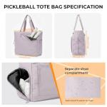 Orelaventino Pickleball Bag for Women Men, Large Pickleball Tote Holds 2-4 Rackets, Pickleball Bags with Shoe Compartment & Water Bottle Pocket, Pickleball Gifts, Water-Resistant & Lightweight (Pink)