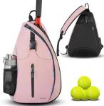 Ytonet Tennis Bag, Tennis Sling Backpack Crossbody Water Resistant for Men Women, Compatible for Pickleball Badminton Rackets