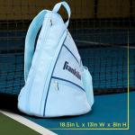 Franklin Sports Pickleball Sling Bag - Pickleball Backpack for Men & Women - Holds 6 Paddles, Balls & Accessories - Carolina Blue
