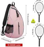 Ytonet Tennis Bag, Tennis Sling Backpack Crossbody Water Resistant for Men Women, Compatible for Pickleball Badminton Rackets