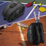 Smasrob Pickleball Bag Fits 2-4 Paddles, Pickleball Backpack with Laptop Pocket, Shoe Compartment and Fence Hook, Black