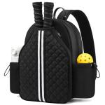 Sucipi Professional Women Lightweight Pickleball Bag, Stylish Quilted Paddle Bag, Midnight Black