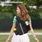 Sucipi Professional Women Lightweight Pickleball Bag, Stylish Quilted Paddle Bag, Midnight Black