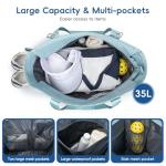 Pickleball Tote Bag for Women with Fence Hook, Quilted Pickleball Bag Holds 3-4 Paddles with Shoe Compartment & Wet Pocket