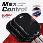 Pickleball Paddle with T700 Raw Carbon Fiber Surface & 16mm STR-Core Power Polymer Core, Premium Pickle Ball Racket Designed for Ultimate Spin & Consistency, USAPA Approved