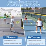 Fostoy Portable Pickleball Net with Wheels, Pickleball Set with 4 Fiberglass Paddles & 6 Pickleballs, Carry Bag, for Backyards Driveways and Garages (22ft & 11ft Net with 4 Fiberglass Paddles)