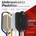 Pickleball Paddle with T700 Raw Carbon Fiber Surface & 16mm STR-Core Power Polymer Core, Premium Pickle Ball Racket Designed for Ultimate Spin & Consistency, USAPA Approved