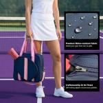 SPELIKO Cute Women's Pickleball Sling Bag Tote, Navy Striped