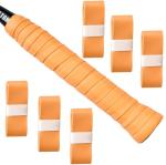 L LK SPORTS Tennis Racket Grip Tape, 6 Pack Precut Anti Slip Tennis Grip Tape, Absorbent Dry Feel Tennis Grips Overgrip for Tennis, Pickleball Orange