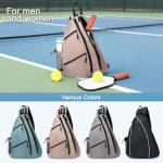 Convgo Pickleball Bag for Women and Men, Adjustable Pickle Ball Backpack, 2 in 1 Sports Sling Bag for Pickleball Paddles with Water Bottle Holder, Pink