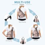 Convgo Pickleball Bag for Women and Men, Adjustable Pickle Ball Backpack, 2 in 1 Sports Sling Bag for Pickleball Paddles with Water Bottle Holder, Pink