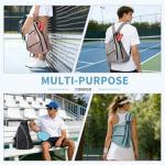 Convgo Pickleball Bag for Women and Men, Adjustable Pickle Ball Backpack, 2 in 1 Sports Sling Bag for Pickleball Paddles with Water Bottle Holder, Pink