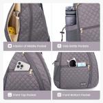 Sucipi Women's Reversible Quilted Crossbody Sling Pickleball Backpack - Fence Hook, Holds Paddles, Pickleballs & Accessories