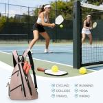 Convgo Pickleball Bag for Women and Men, Adjustable Pickle Ball Backpack, 2 in 1 Sports Sling Bag for Pickleball Paddles with Water Bottle Holder, Pink
