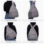 Sucipi Women's Reversible Quilted Crossbody Sling Pickleball Backpack - Fence Hook, Holds Paddles, Pickleballs & Accessories