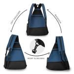 Goloni Pickleball Bag for Women Men, Convertible Pickleball Backpack Sling Bag with Fence Hook, Waterproof Polyester Paddle Bag with Multiple Compartments,Blue