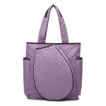 GIBZ Tennis Bag for Women, Quilted Rackets Backpack & Tote Waterproof, Large Lightweight Bags Holds for Pickleball, Badminton, Purple