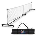 Deluxe Heavy Duty Pickleball Net with Wheels – Regulation Size Portable Net System with Lockable Wheels & Wheeled Carry Case | Tournament-Ready, Fast Setup | Backyard, Driveway, Gym & Court Use