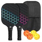 Pickleball Paddles, USAPA Approved Fiberglass Surface Pickleball Set with Pickleball Rackets,16mm Thick Paddle with Pickleball Bag Large Sweet Spot