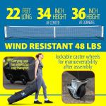 Deluxe Heavy Duty Pickleball Net with Wheels – Regulation Size Portable Net System with Lockable Wheels & Wheeled Carry Case | Tournament-Ready, Fast Setup | Backyard, Driveway, Gym & Court Use