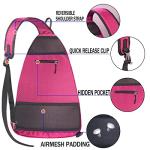 LLYWCM Pickleball Bag | Sling Bags - Reversible Crossbody Sling Backpack for Pickleball Paddle, Tennis, Pickleball Racket and Travel for Women Men（Rose）