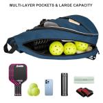 Goloni Pickleball Bag for Women Men, Convertible Pickleball Backpack Sling Bag with Fence Hook, Waterproof Polyester Paddle Bag with Multiple Compartments,Blue