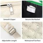 GIBZ Tennis Bag for Women, Quilted Rackets Backpack & Tote Waterproof, Large Lightweight Bags Holds for Pickleball, Badminton, Purple