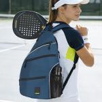 Goloni Pickleball Bag for Women Men, Convertible Pickleball Backpack Sling Bag with Fence Hook, Waterproof Polyester Paddle Bag with Multiple Compartments,Blue