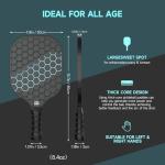 Pickleball Paddles, USAPA Approved Fiberglass Surface Pickleball Set with Pickleball Rackets,16mm Thick Paddle with Pickleball Bag Large Sweet Spot