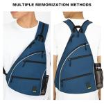 Goloni Pickleball Bag for Women Men, Convertible Pickleball Backpack Sling Bag with Fence Hook, Waterproof Polyester Paddle Bag with Multiple Compartments,Blue