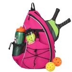Goloni Pickleball Sling Bag for Men Women, Lightweight Pickleball Backpack with Fence Hook, Large Capacity Pickleball Bag with Anti-Theft Pocket, Water-Resistant for Tennis Padel Sports,Rose