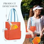 ECLSDL Pickleball Bag for Women, Stylish Orange Tote Bag Holds 2 Paddles, Balls and Clothes with Compartments, Utility Oxford Nylon Leather-Strap Shoulder Handbag for Sport, Gym, Travel