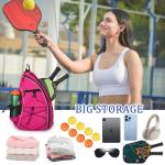 Goloni Pickleball Sling Bag for Men Women, Lightweight Pickleball Backpack with Fence Hook, Large Capacity Pickleball Bag with Anti-Theft Pocket, Water-Resistant for Tennis Padel Sports,Rose