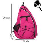 Goloni Pickleball Sling Bag for Men Women, Lightweight Pickleball Backpack with Fence Hook, Large Capacity Pickleball Bag with Anti-Theft Pocket, Water-Resistant for Tennis Padel Sports,Rose