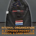 Nupouch Rucksack Pickleball Bag, Anti-Theft Crossbody Sling, USB Charging Connector Port, Backpack, Soho Collection Olive