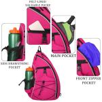 Goloni Pickleball Sling Bag for Men Women, Lightweight Pickleball Backpack with Fence Hook, Large Capacity Pickleball Bag with Anti-Theft Pocket, Water-Resistant for Tennis Padel Sports,Rose