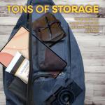 Nupouch Rucksack Pickleball Bag, Anti-Theft Crossbody Sling, USB Charging Connector Port, Backpack, Soho Collection Olive