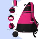 Goloni Pickleball Sling Bag for Men Women, Lightweight Pickleball Backpack with Fence Hook, Large Capacity Pickleball Bag with Anti-Theft Pocket, Water-Resistant for Tennis Padel Sports,Rose