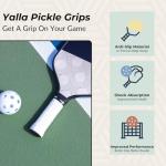 Pickle Grips Pickleball Paddle Grip Tape by YALLA - White Overgrip Grip Wrap for Pickleball Racquet- Moisture Wicking Paddle Grip Wrap (2 Pack)