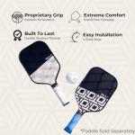 Pickle Grips Pickleball Paddle Grip Tape by YALLA - White Overgrip Grip Wrap for Pickleball Racquet- Moisture Wicking Paddle Grip Wrap (2 Pack)