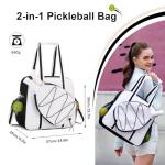 ACESAK Pickleball Bag, Large, White, Soft, Sports Equipment Bag, Pickleball, Badminton, Squash, Travel Backpack