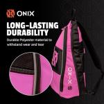 ONIX Pickleball Pro Team Sling Bag — Pink/Black with Adjustable Strap, Durable Construction, and Spacious Storage for Pickleball Gear