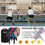 BEIVES Pickleball Paddles, USAPA Fiberglass Pickleball Paddles Set of 4, Pickleball Set with 4 Pickleball Rackets, Including 4 Pickleballs & 1 Carry Bag, Pickle Ball Paddles Set for Men, Women