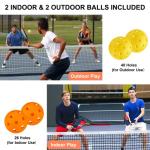 BEIVES Pickleball Paddles, USAPA Fiberglass Pickleball Paddles Set of 4, Pickleball Set with 4 Pickleball Rackets, Including 4 Pickleballs & 1 Carry Bag, Pickle Ball Paddles Set for Men, Women
